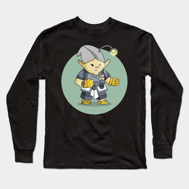 Relic Hunters - Yellow Goblin with Blue Clothes Long Sleeve T-Shirt by Lovelace Designs